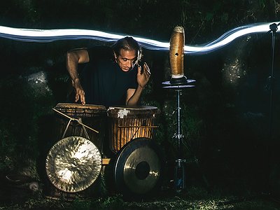 image of Milo Tamez of Pidgins on Drumming